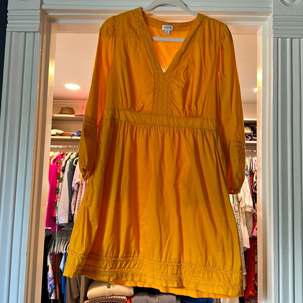 Marigold yellow J Crew Factory dress.